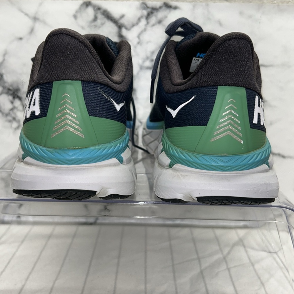 HOKA ONE ONE Clifton 7 Men's Lightweight Lace-Up Sneakers Blue Mesh US Size 8 - Picture 6 of 10
